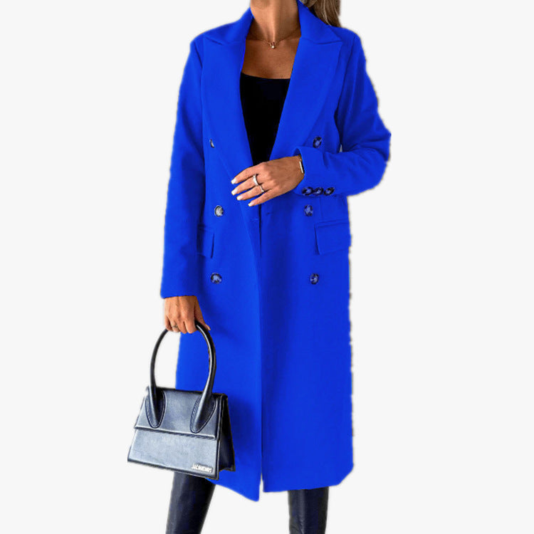 Damen Eleganter und zeitloser Trenchcoat mit doppelter Knopfleiste und praktischen Taschen EB