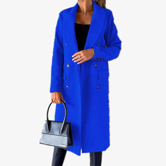 Damen Eleganter und zeitloser Trenchcoat mit doppelter Knopfleiste und praktischen Taschen EB