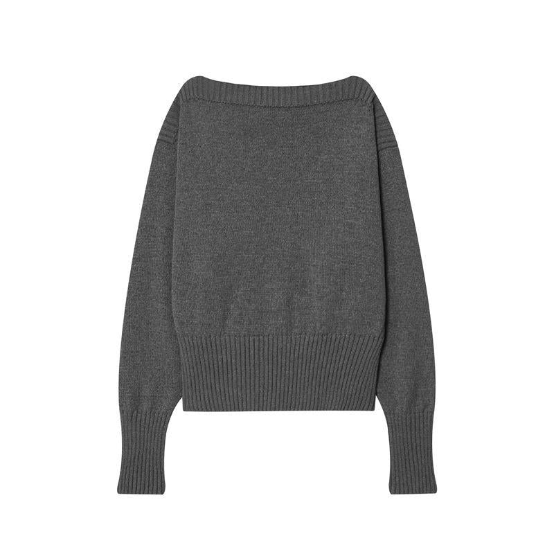 Damen kuscheliger Strickpullover mit weitem Schnitt und eleganten Rippbündchen EB