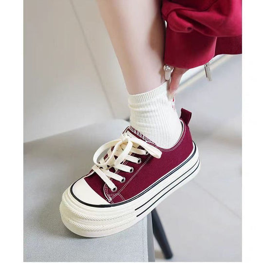 Damen Plateau Sneakers mit modischem Design und strapazierfähigem Obermaterial EB
