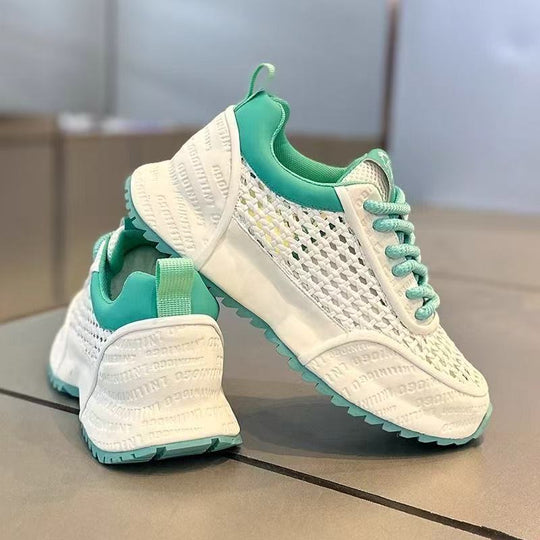 Damen Sportliche Sneaker mit atmungsaktiver Netzstruktur und dämpfender Sohle EB