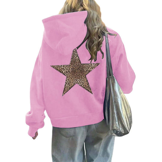 Damen Kapuzenpullover mit glitzerndem Sternmotiv EB