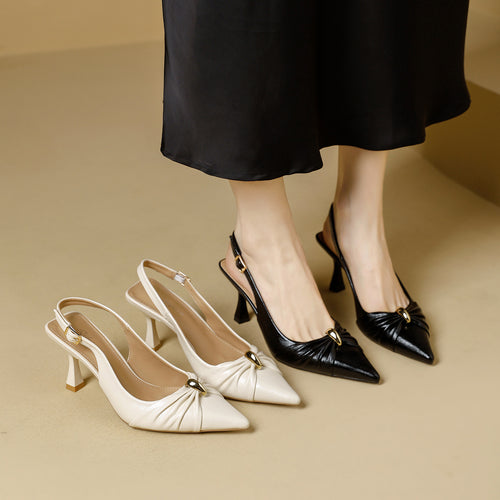 Damen elegante Slingback-Pumps mit modischem Schmuckelement EB