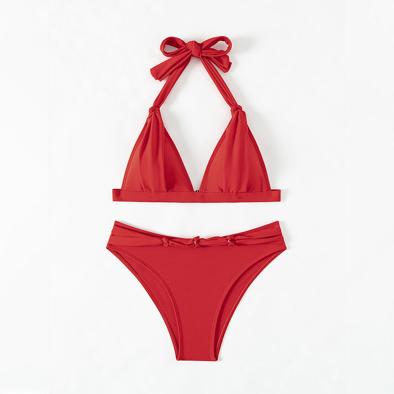 Damen Triangel-Bikini mit raffinierter Bunddetails EB