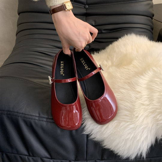 Damen Ballerinas mit dekorativem Riemen und elegantem Schuhdesign EB