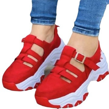 Damen Sportliche Slip-On Sneakers mit verstellbarem Riemen EB