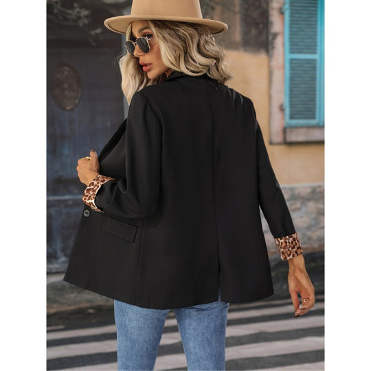 EB | Blazer Relaxed Passform Atmungsaktiver Stoff Ein Knopf Dekorative Manschetten
