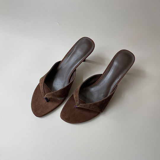 Damen elegante Slingback-Pantoletten mit geschwungenem Riemendesign EB