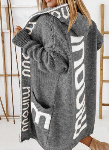 Damen Oversize Strickmantel mit praktischem Taschen-Design EB