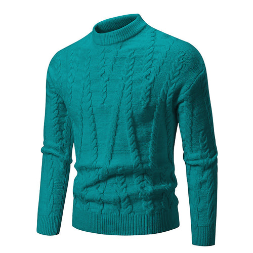 Herren Feinstrickpullover mit Kabelmuster und hohem Kragen EB
