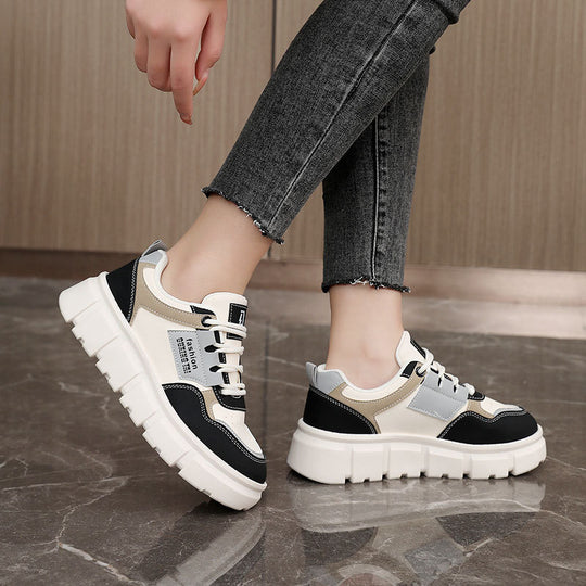 Damen Modische Chunky Sneakers mit robuster Profilsohle und atmungsaktiver Obermaterialstruktur EB