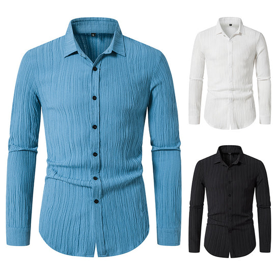 Herren Langarmhemd mit strukturiertem Design und moderner Passform EB