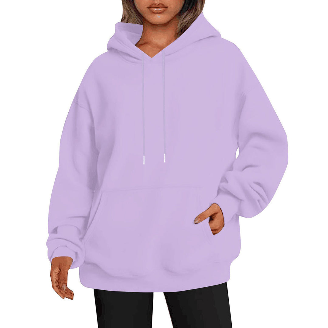 Damen nan oversized Kapuzenpulloverkleid mit Kängurutasche, verlängerter Silhouette und weichem French-Terry EB