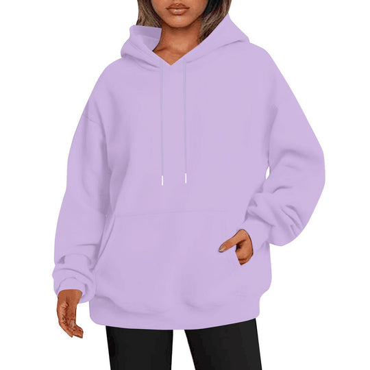 Damen nan oversized Kapuzenpulloverkleid mit Kängurutasche, verlängerter Silhouette und weichem French-Terry EB