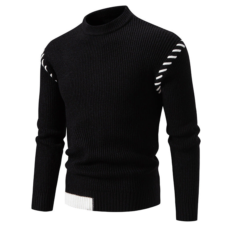 Herren modischer Strickpullover mit einzigartigem Design und hohem Kragen EB