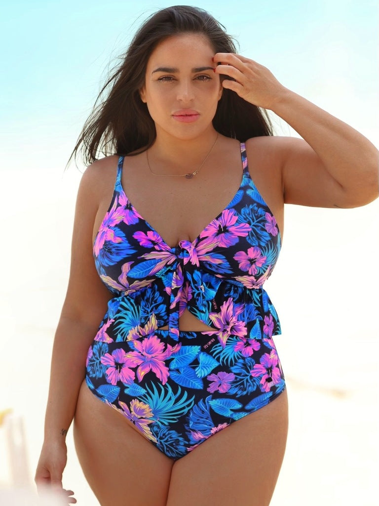 Damen Crop-Bikini-Oberteil mit dekorativem Knoten EB