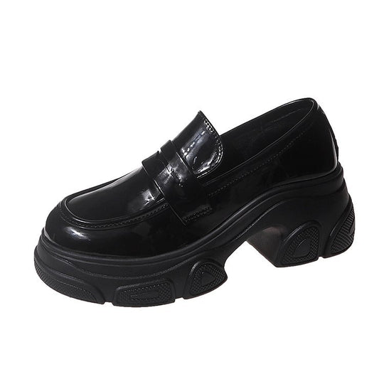 Damen elegante Slip-On Schuhe mit klobigem Absatz EB