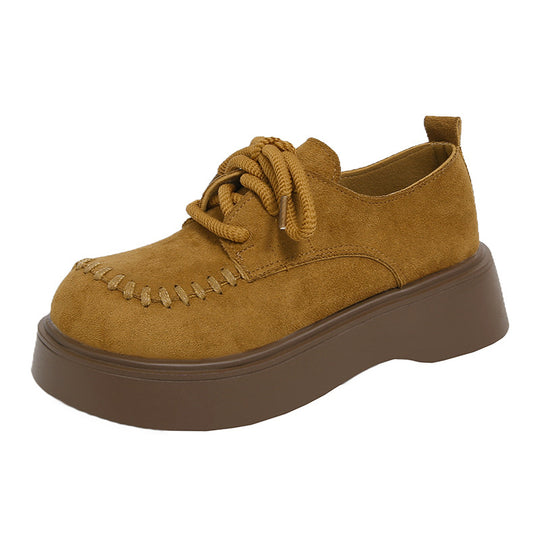 Damen Komfortable Plateau-Schnürschuhe mit gestickten Akzenten EB
