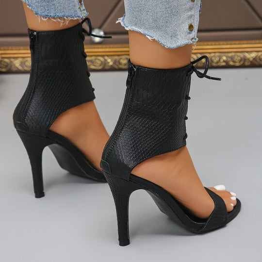 Damen Geschlossene Pumps mit Schnürung und Hohem Absatz EB