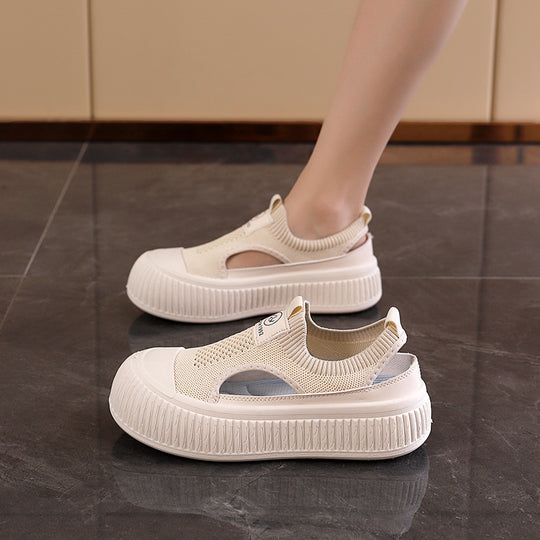 Damen Sneakers mit elastischem Obermaterial und sportlicher Plattform EB