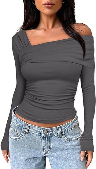 Damen Wickelshirt mit asymmetrischem Ausschnitt und raffiniertem Stretch EB