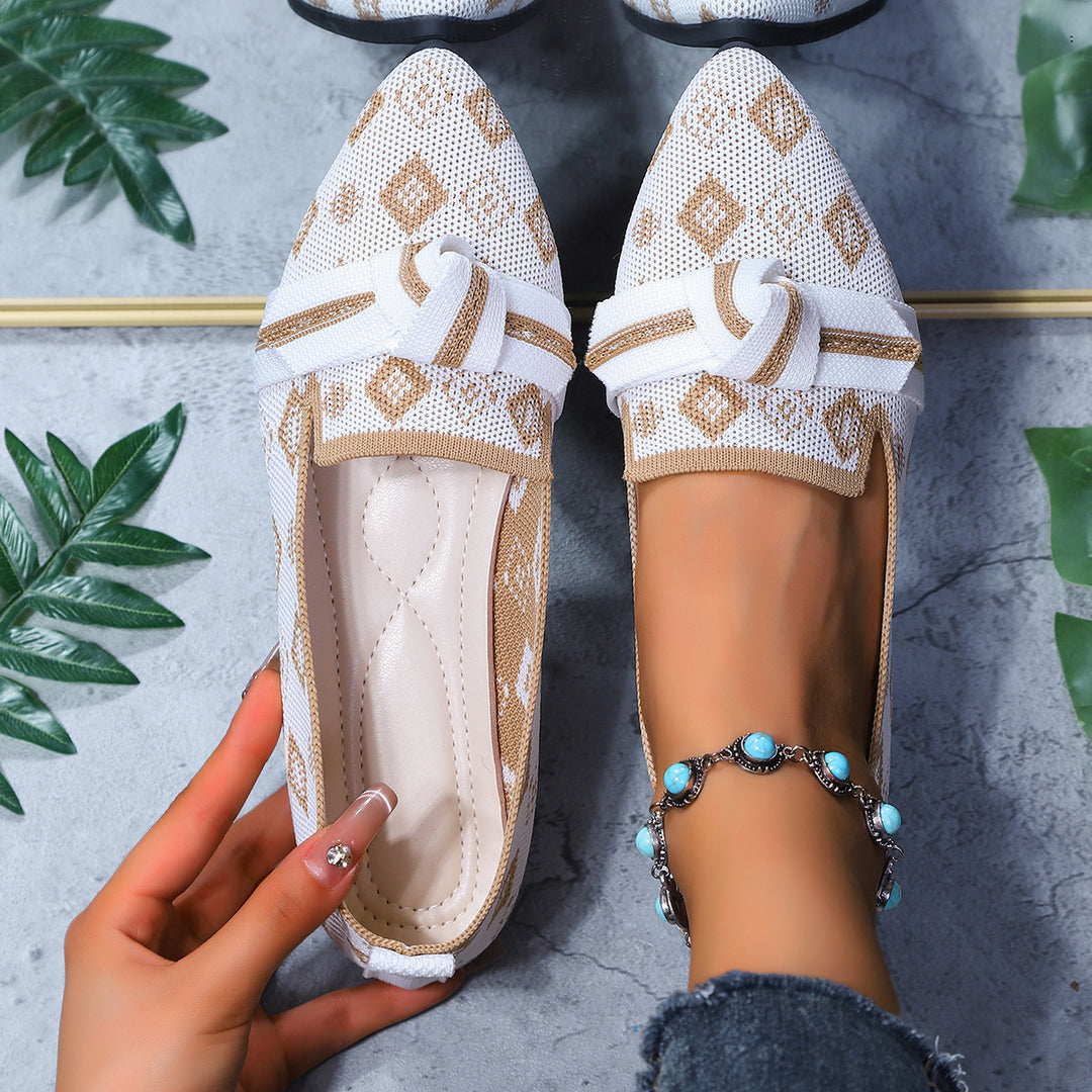 Damen elegante Slip-On Ballerinas mit modischem Knopfdetail EB