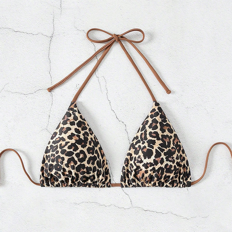 Damen Triangel-Bikini mit modischem Leopardenmuster EB