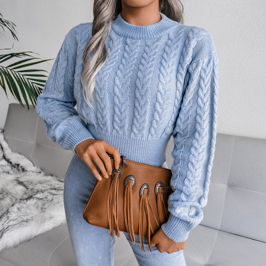 Damen Grobstrickpullover mit strukturiertem Zopfmuster und tailliertem Schnitt EB