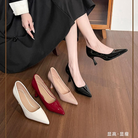 Damen Elegante Lack-Pumps mit komfortablem Blockabsatz EB