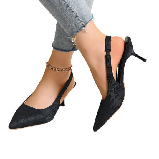 Damen elegante Slingback-Pumps mit floralem Jacquard-Muster EB