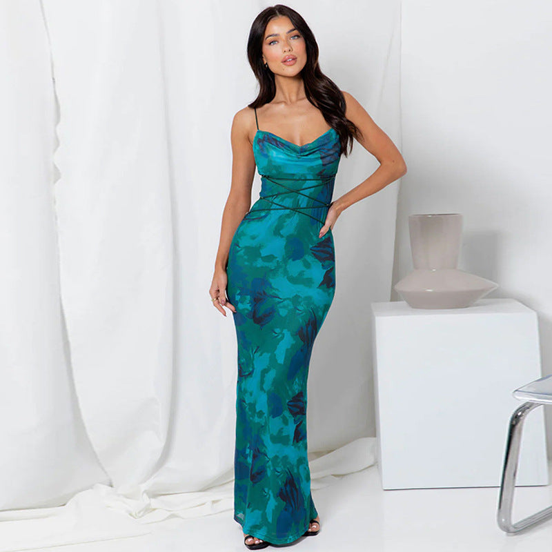 Damen Maxikleid mit eleganter Blumenmusterung EB