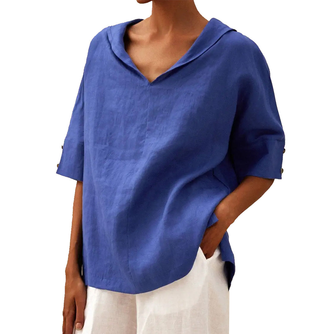 Damen Lässige Bluse mit floralem Muster und modernem Kragen EB