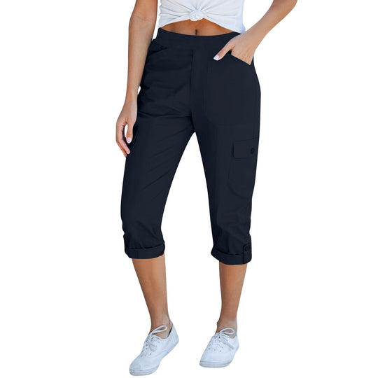 Damen Cargo-Hosen mit elastischem Bund und praktischen Taschen EB