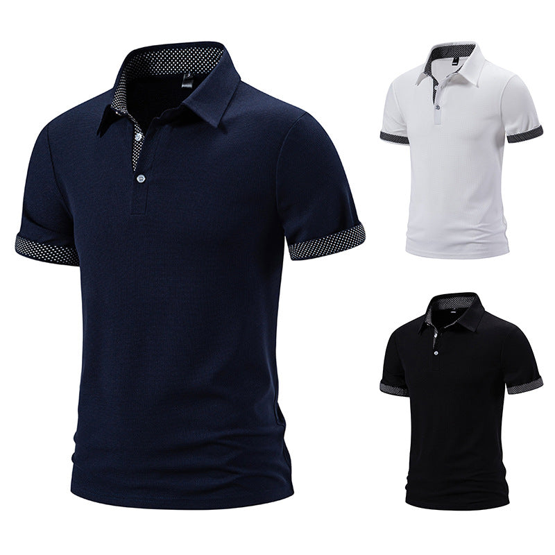 Herren Poloshirt mit modischem Kragen und kontrastierenden Ärmeln EB