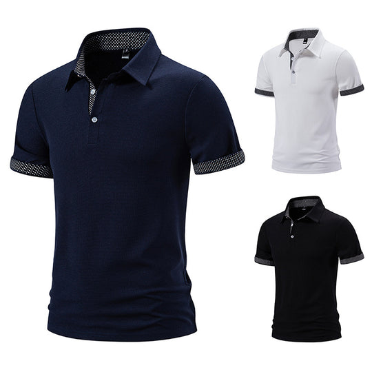 Herren Poloshirt mit modischem Kragen und kontrastierenden Ärmeln EB