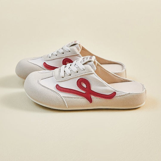 Damen Komfortable Slipper mit elastischen Schnürsenkeln EB