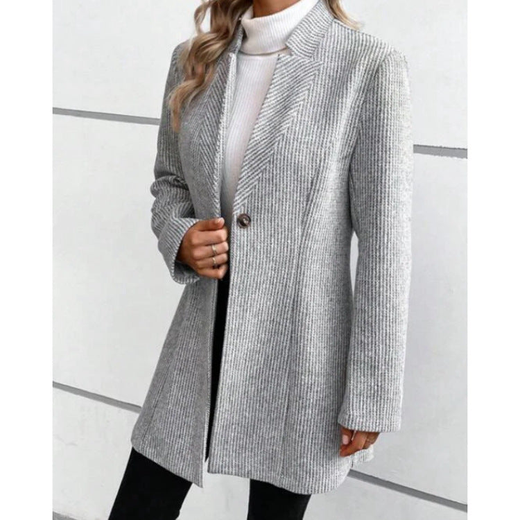Damen Elegante Tailored Jacke mit geripptem Design EB