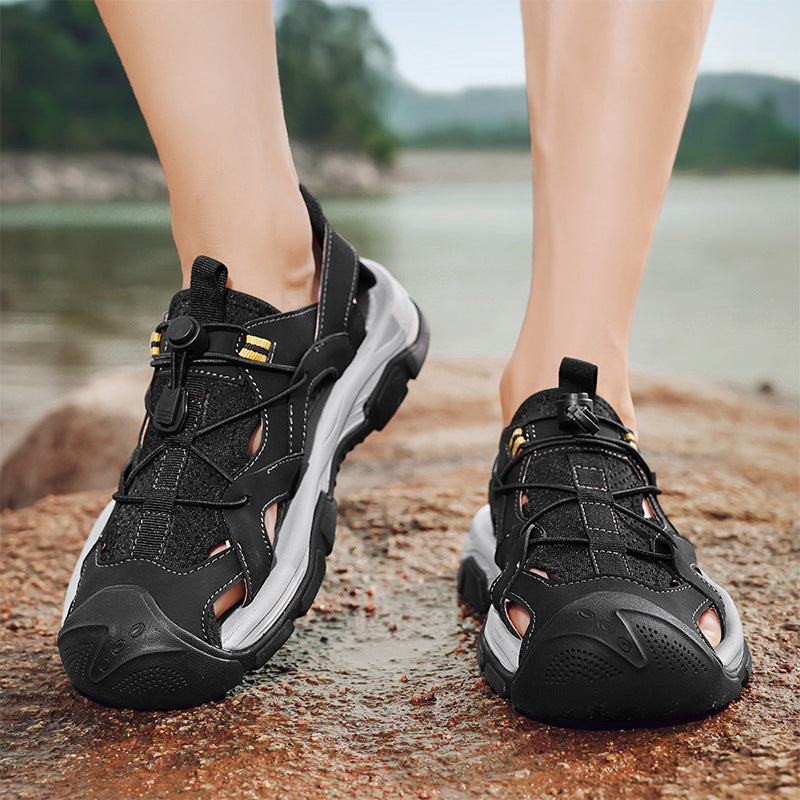 Damen Sportliche Freizeitsandalen mit atmungsaktiver Oberflächenstruktur und flexiblem Fußbett EB