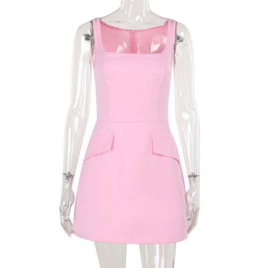 Damen figurbetontes Sommerkleid mit praktischen Taschen EB