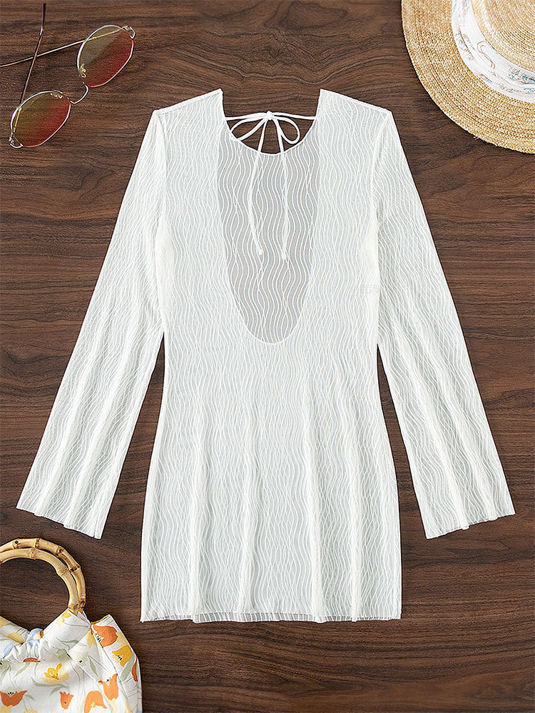 Damen Langärmliges Strandkleid EB