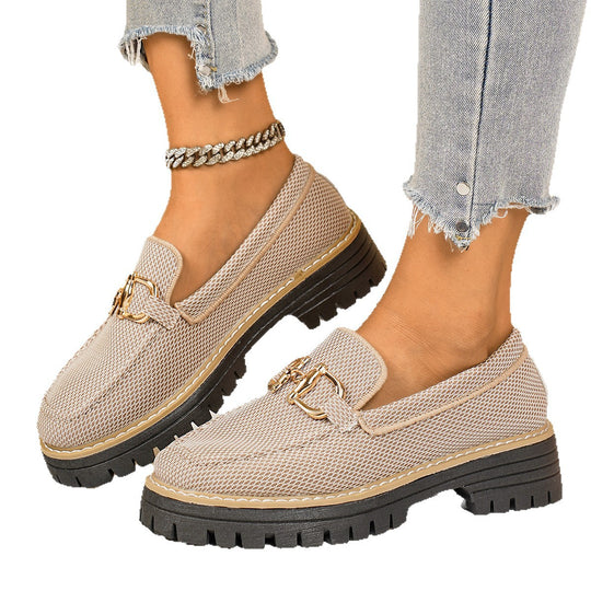 Damen atmungsaktive Slip-On Sneakers mit schickem Zierdetail EB