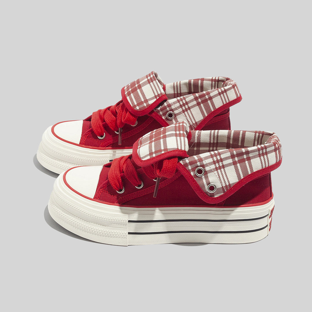 Damen Hochwertige Chunky Sneakers mit Gingham-Details EB