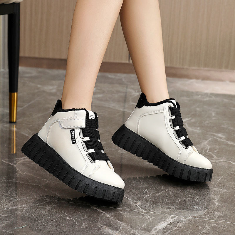 Damen High-Top Sneakers mit flauschigem Innenfutter und rutschfester Sohle EB