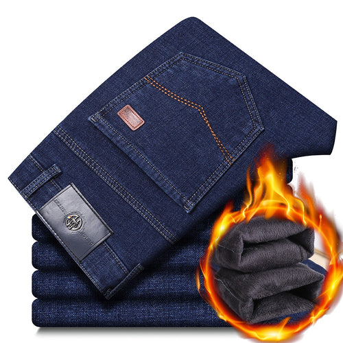 Herren warme gefütterte Jeanshose mit klassischem Schnitt EB