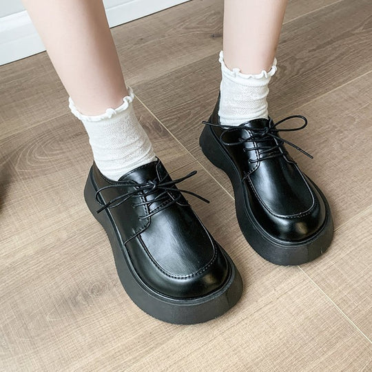 Damen bequeme Plateau-Schnürschuhe mit modischem Design EB