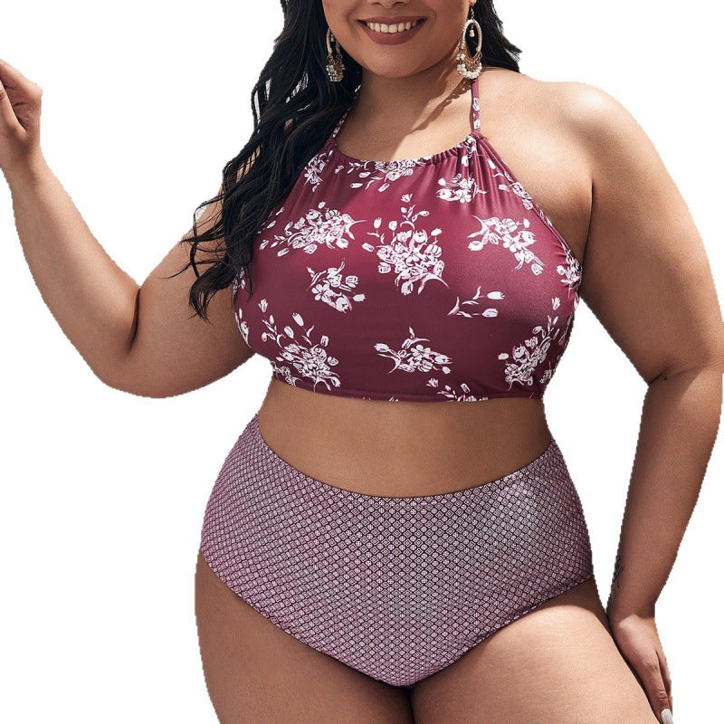 Damen Hochgeschnittener Bikini mit modischem Cropped-Oberteil EB