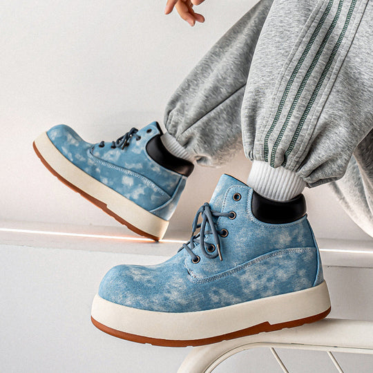 Damen Hochwertige Denim-Boots mit rutschfester Sohle und atmungsaktivem Innenfutter EB