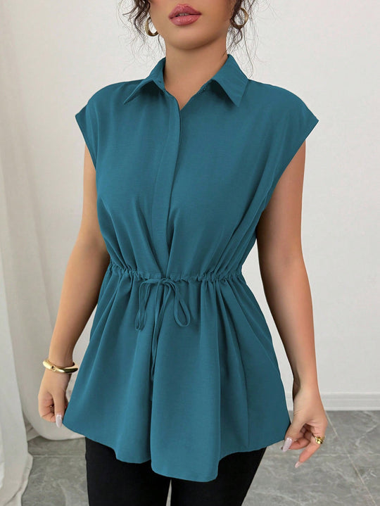 Damen lässige Bluse mit tailliertem Schnitt EB