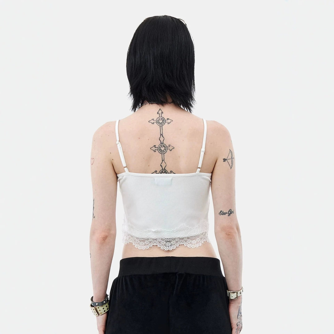 Damen Spitzencamisole mit floralem Druck EB