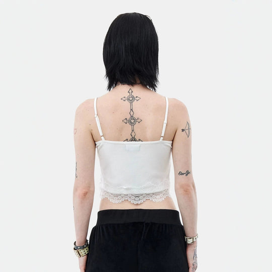 Damen Spitzencamisole mit floralem Druck EB